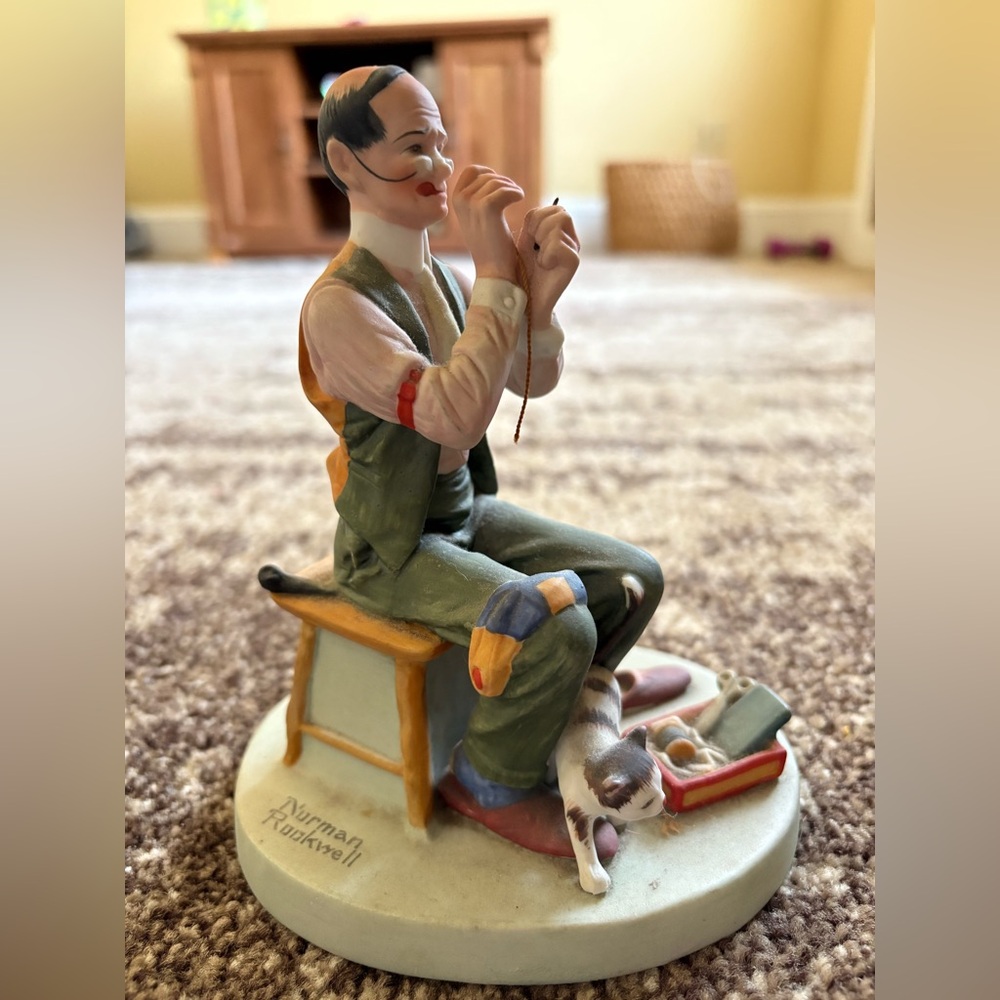 Norman Rockwell Man Threading Needle
